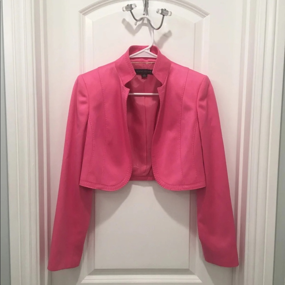 Anne Klein Pink Cropped Blazer Jacket